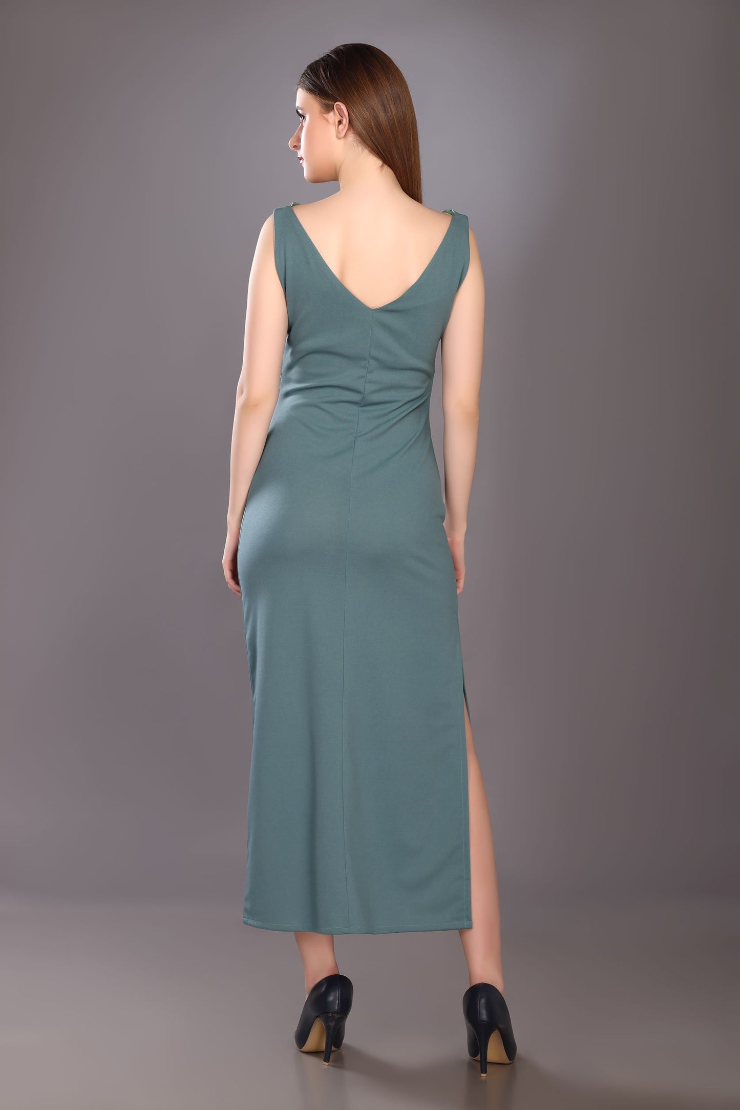 Sea Green Wide Collar Dress