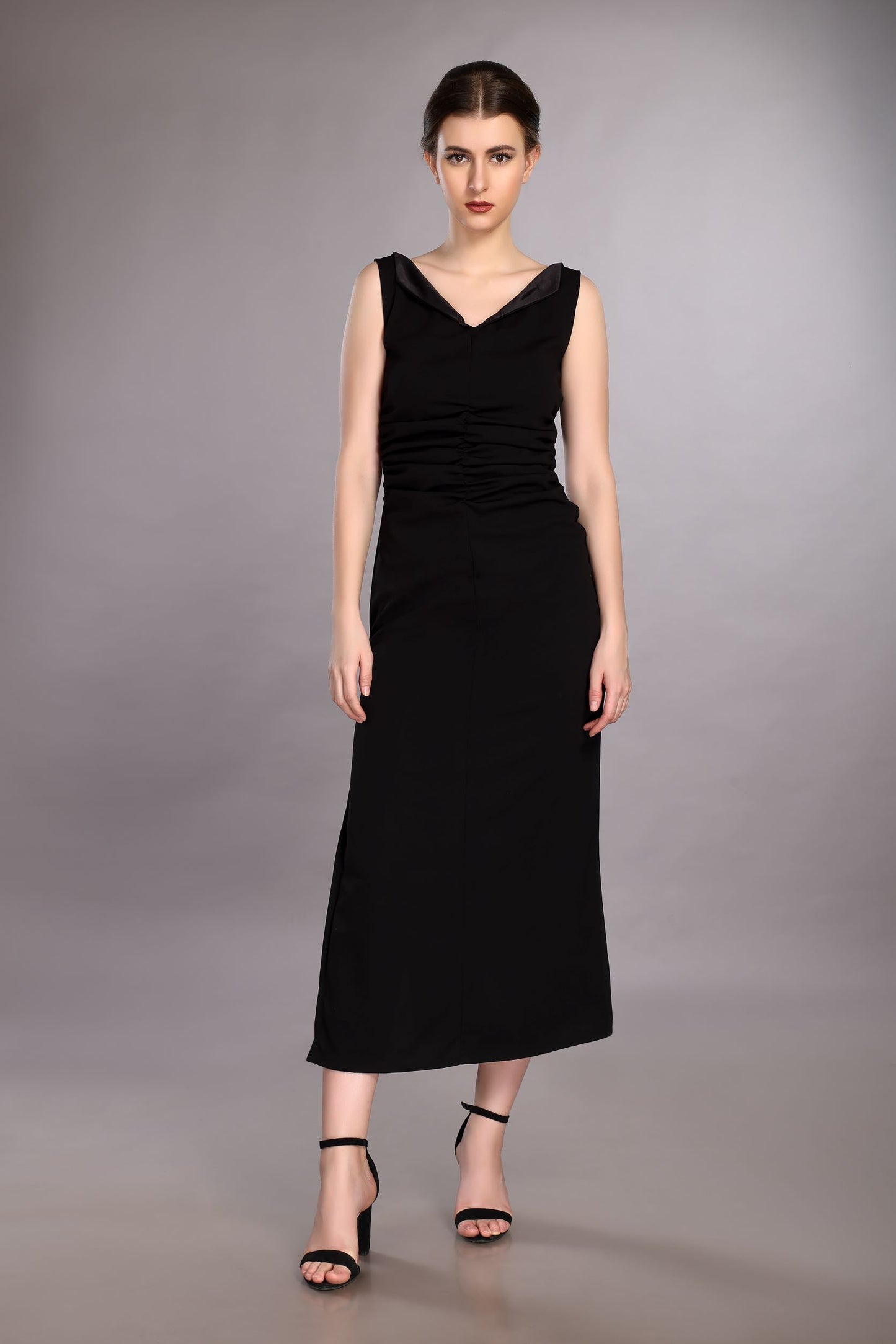 Black Wide Collar Dress