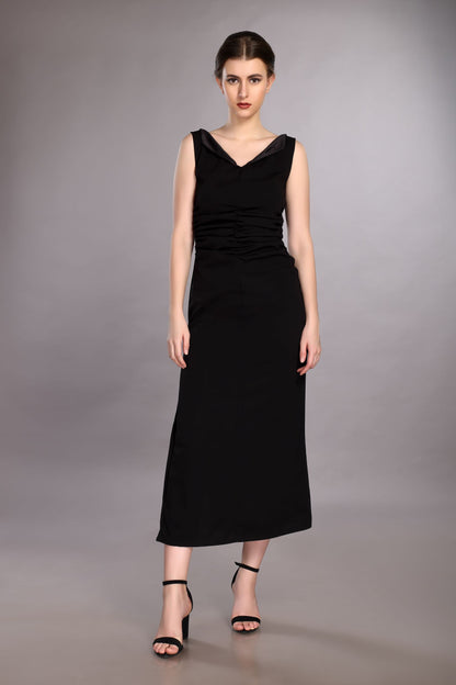 Black Wide Collar Dress