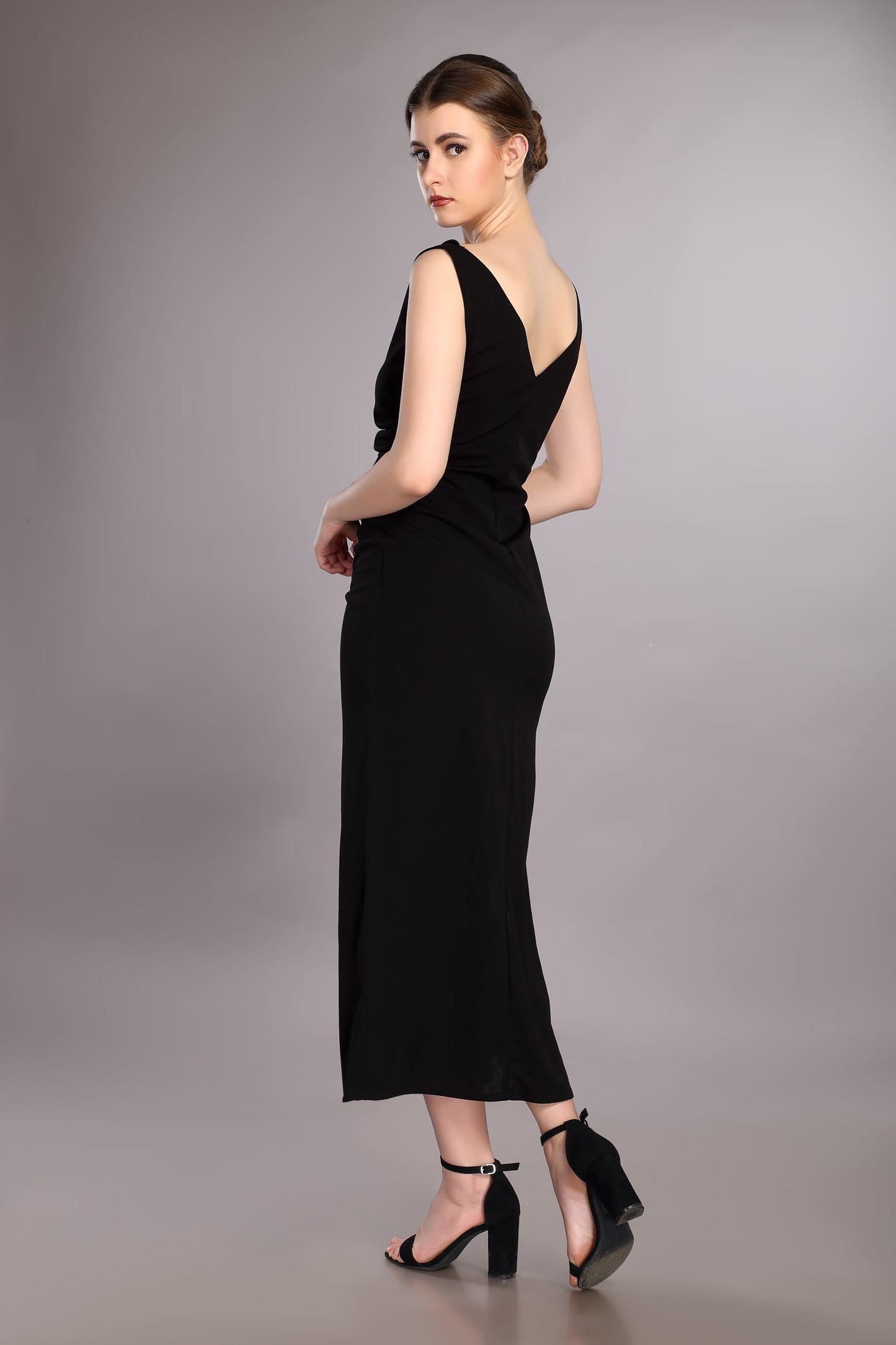Black Wide Collar Dress