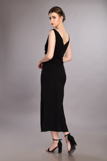 Black Wide Collar Dress