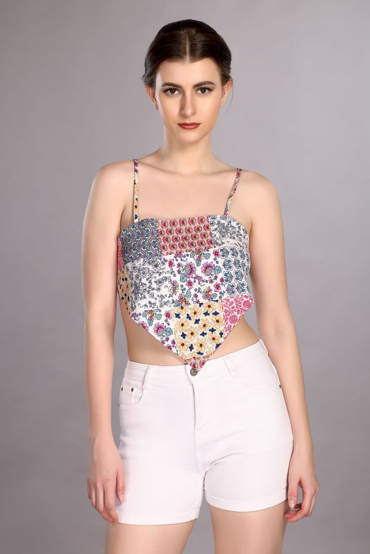 Floral Strappy Scarf Top