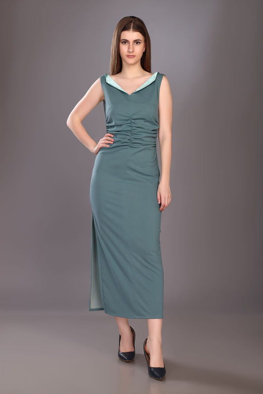 Sea Green Wide Collar Dress