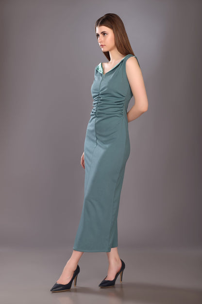 Sea Green Wide Collar Dress