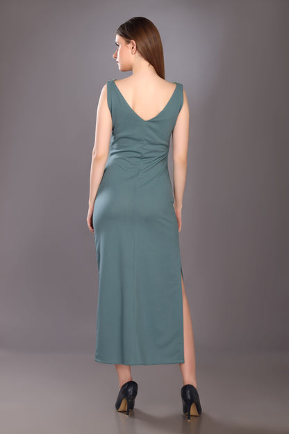 Sea Green Wide Collar Dress